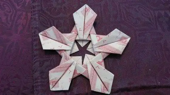 纸币五瓣莲 完整版子龙花卉折纸佛教折纸祈福灯的做法莲花折纸教程