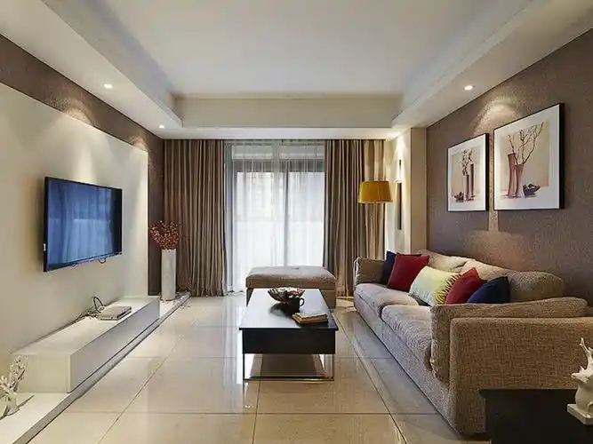 现代简约三居室客厅壁纸装修效果图大全