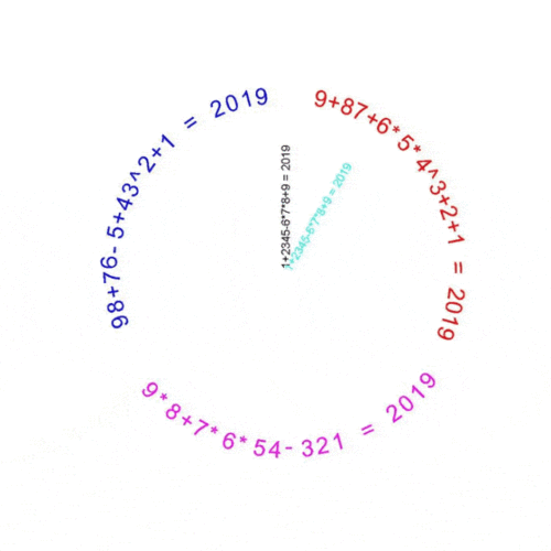 有一种新年倒计时钟,通过9,8,7,6,5,4,3,2,1九个数字间添加适当的符号