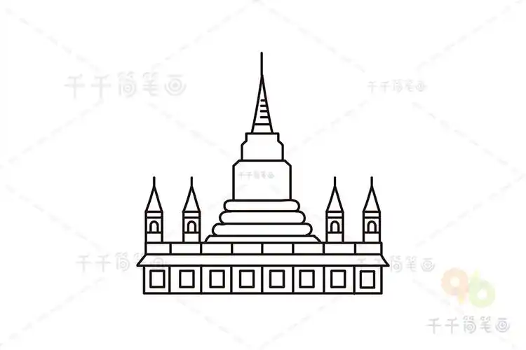 泰国大皇宫简笔画
