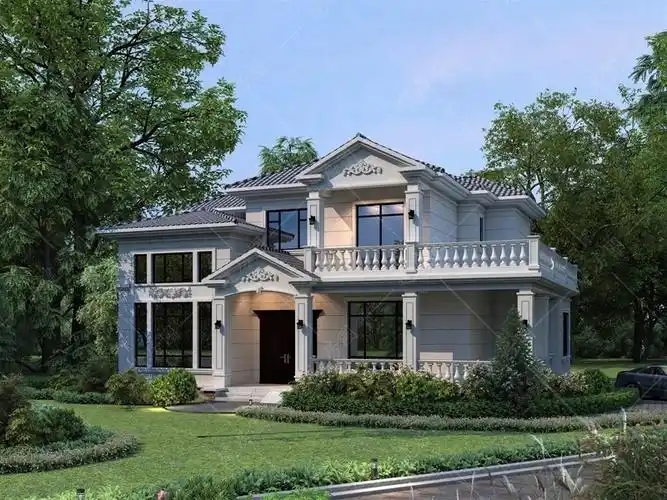 2米,两层欧式乡村自建别墅全套设计图纸 - 乡村住宅在线