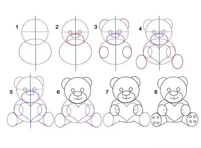 小熊怎么画_卡通小熊简笔画步骤分享 小熊简笔画
