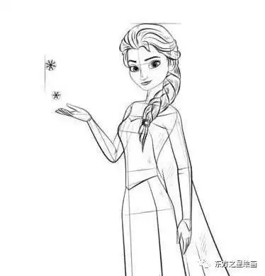 【东方之星绘画】艾莎公主的铅笔画
