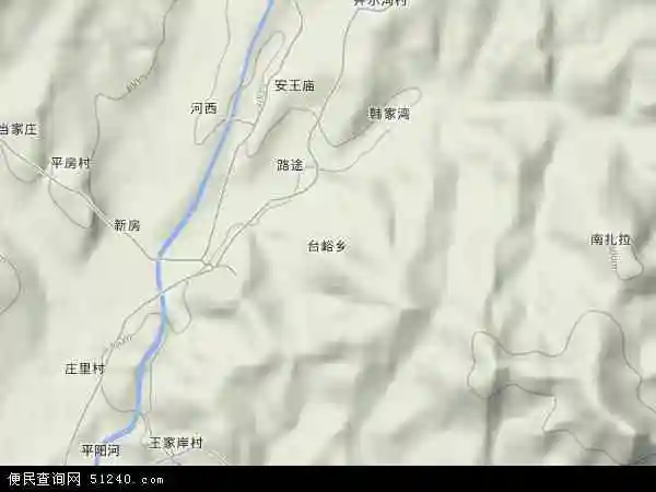 中国河北省保定市阜平县台峪乡地图(卫星地图)