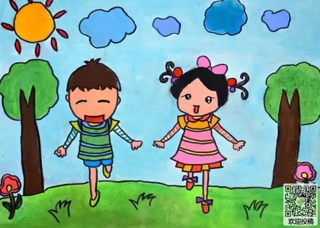 儿童绘画作品——我的童年时代