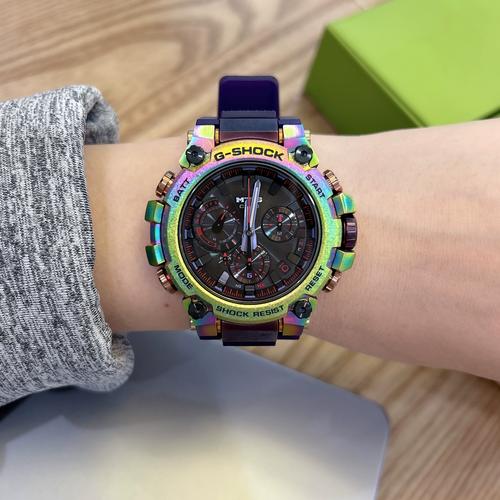 卡西欧g-shock极光彩虹圈做旧限量款运动手表男mtg-b3000prb-1a