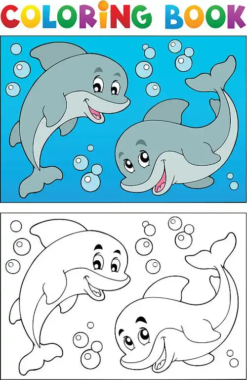 用海洋动物填色书4