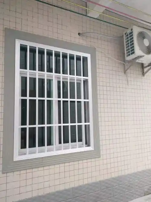 定制适用铝合金防护栏防护网窗铝合金包边别墅飘窗凸防盗窗 珍珠黑【