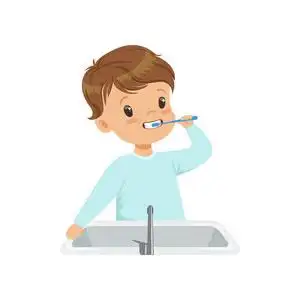 少年刷牙男孩图片