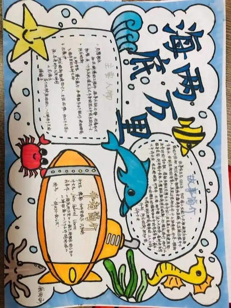 名著海底两万里手抄报 七年级下册名著,海底两万里手抄报来啦来啦!