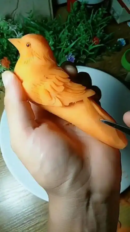 让胡萝卜变成一只小鸟,太可爱了!
