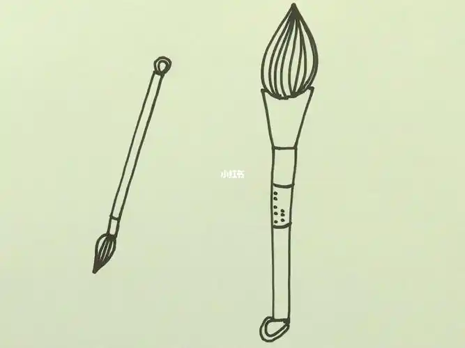 简笔画画毛笔画时代美术