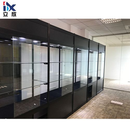 立欣铝合金珠宝展览展会搭建2米玻璃折叠展示柜 玻璃陈列展示柜