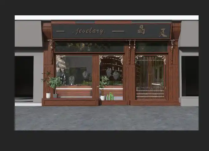 慧设方圆|复古风珠宝店门头设计案例