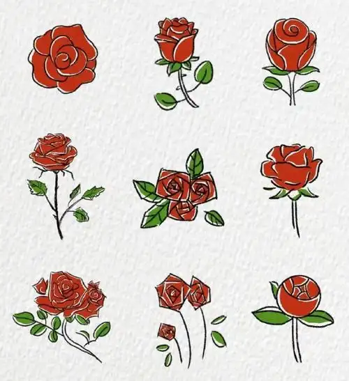 玫瑰花简笔画#情人节快乐