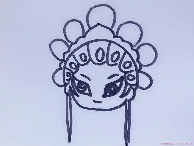 女花旦简笔画 花旦怎么画全身q版-人物简笔画-欣欣简笔画