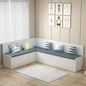 实木卡座餐桌家用靠墙储物柜简约现代小户型餐厅转角卡座沙发定制