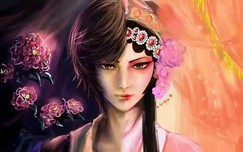 花旦女孩画 640x1136 iphone 5/5s/5c/se 桌布,背景,图片,照片