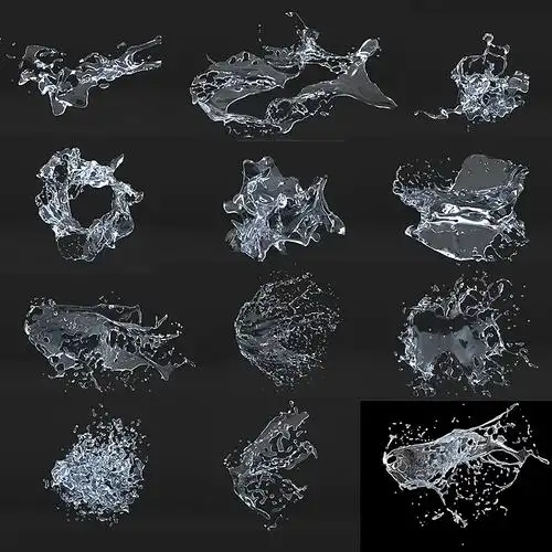 c4d水流体c4d液体水滴水花建模工程