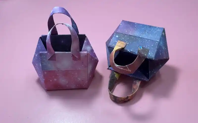 折纸教程---漂亮的女士包包折纸方法,孩子也能轻松学会,超简单.