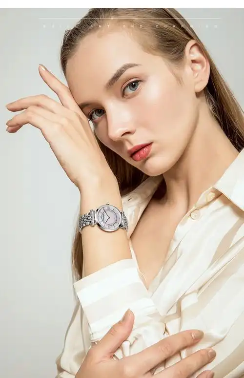 armani阿玛尼手表佟丽娅明星同款玫瑰金满天星镶钻女表ar11244