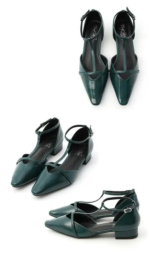 巴黎女伶.尖头v口t字玛莉珍鞋