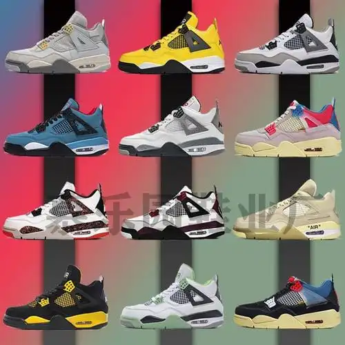 莆田鞋aj4 黑猫大巴黎白紫扣电母黄午夜蓝白猫男女篮球鞋工厂直销