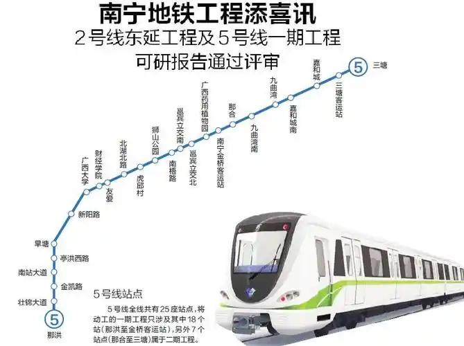 南宁地铁5号线将连通邕江南北!全线25个站点哪个离你家最近