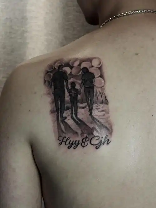 family_纹身图案手稿图片_雕默的纹身作品集