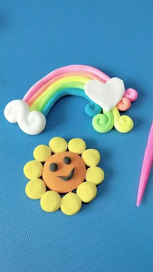 diy手工制作粘土彩虹向日葵?