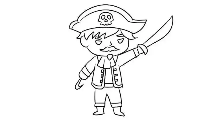 海盗船长简笔画海盗船长简笔画带颜色