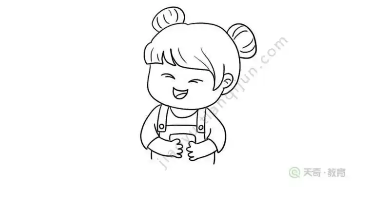 胖小姑娘简笔画