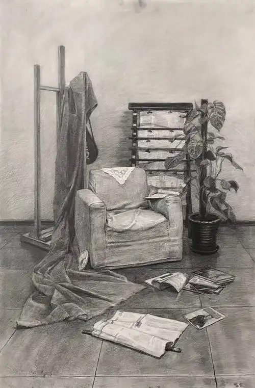 2018中央美术学院附中场景素描作品精选