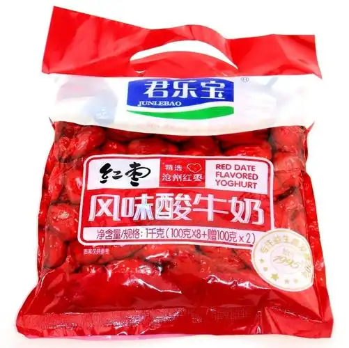 822812君乐宝红枣风味酸牛奶袋装100g10包酸奶