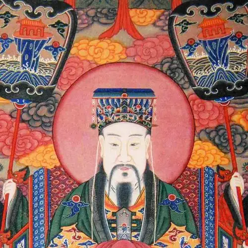 东岳大帝神像挂画 泰山东狱大帝画像 道教神仙供奉水路法事卷轴画