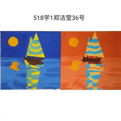 优秀作业:518学前教育专业:色彩构成——冷暖对比