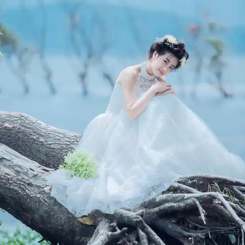 旅拍婚纱清新风格婚纱调色