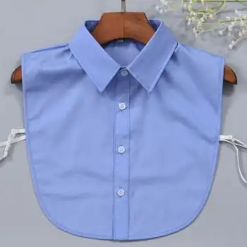 猛仕将假领子男职业假领子男女通用百搭衬衫假衣领秋冬深蓝色假衬衫