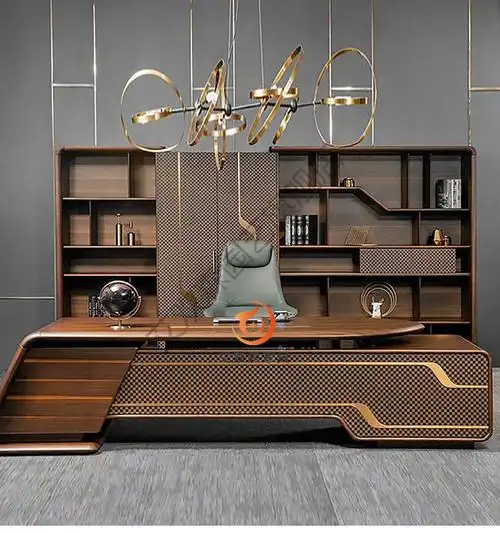 新中式实木办公桌老板桌老板桌办公桌办公室家具现代总裁桌大班台24米