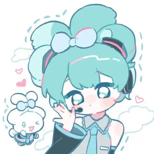 初音未来和玉桂狗 梦幻联动太可爱啦 #初音未来##大耳狗##女生头像