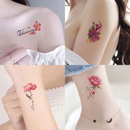 纹身贴学生少女可爱小清新彼岸花锁骨胸口前防水持久小图案贴纸