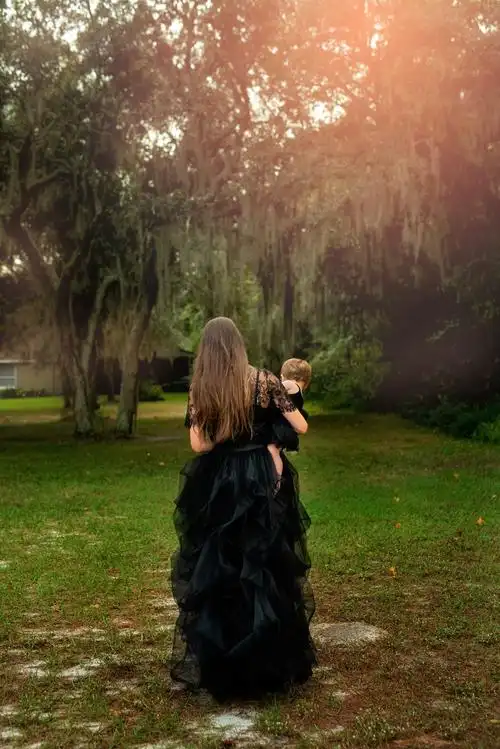 欧美亲子照背影图片