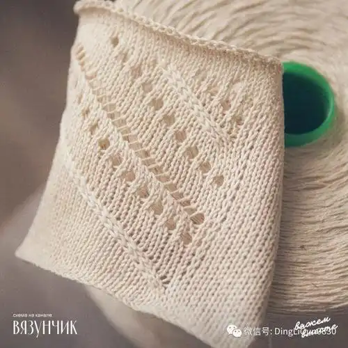 斜条纹镂空棒针花样图解