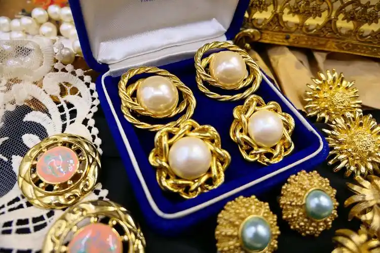 vintage西洋首饰欧美经典复古华丽镀金中古小众耳夹