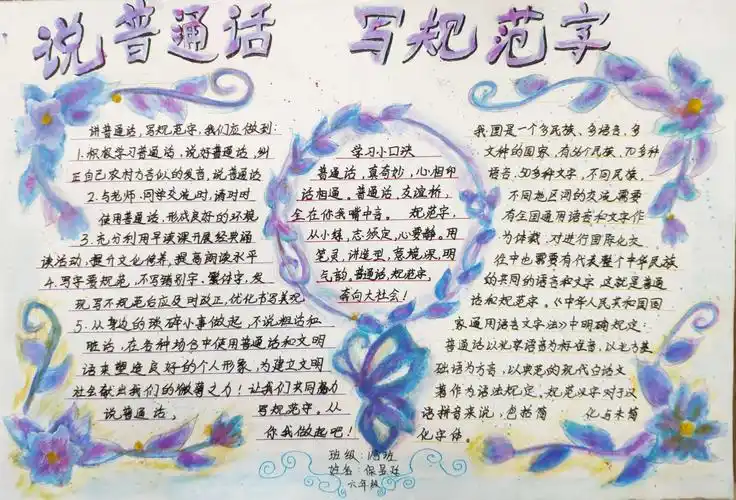 中枢小学115班"语言文字规范化建设"手抄报优秀作品集