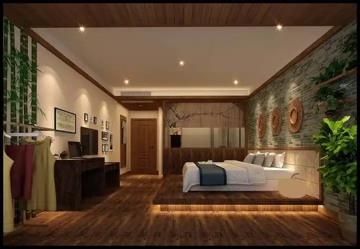 嵩阳客栈装修案例_中式风格装修效果图_福州德雕装饰