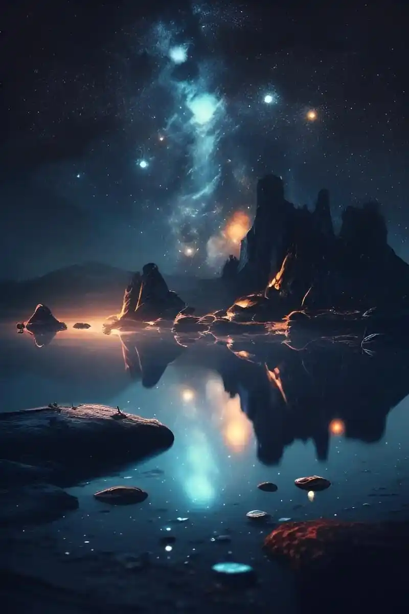 唯美星空.当夜幕降临,天空中星星开始闪烁,仿佛在无尽的黑暗中 - 抖音