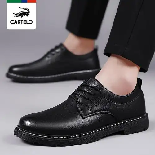 线下专柜同款卡帝乐鳄鱼cartelo新款时尚休闲男士小皮鞋休闲鞋男鞋子