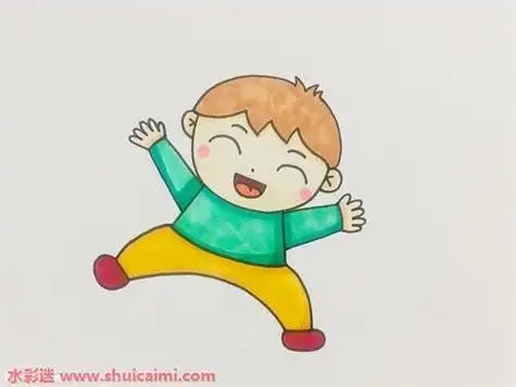 小孩怎么画小孩简笔画简单彩色简笔画人物篇卡通小女孩简笔画彩色