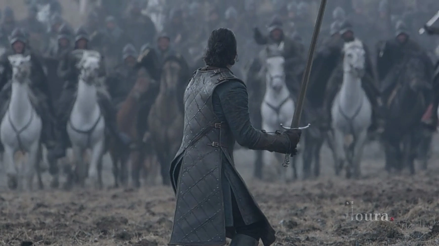 谁有权利的游戏琼恩一人面对剥皮军队的高清图 就是下面这张